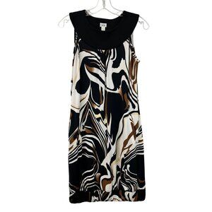 Cache Womens Sleeveless Bubble Dress Black/Multi Size 4 Above Knee Pockets